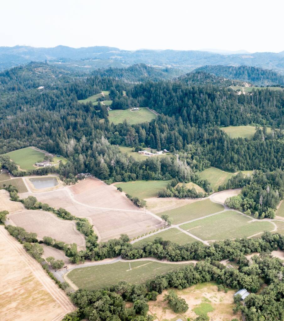 Drone image with East Block at bottom